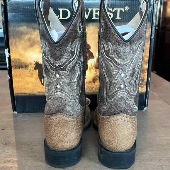 Old West kids western cowboy boots brown - Picture 5 of 7